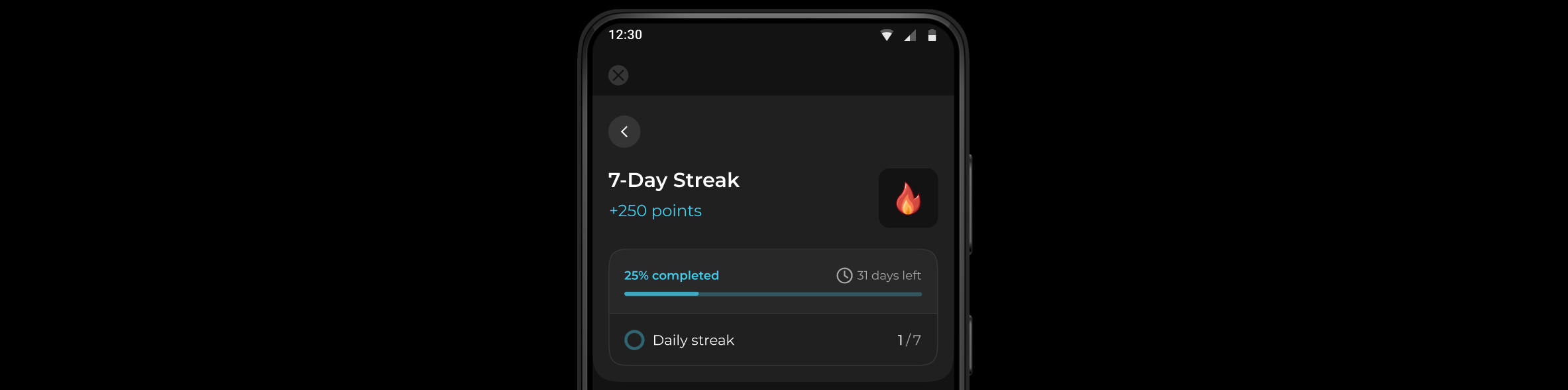 Streak interface in the Widget
